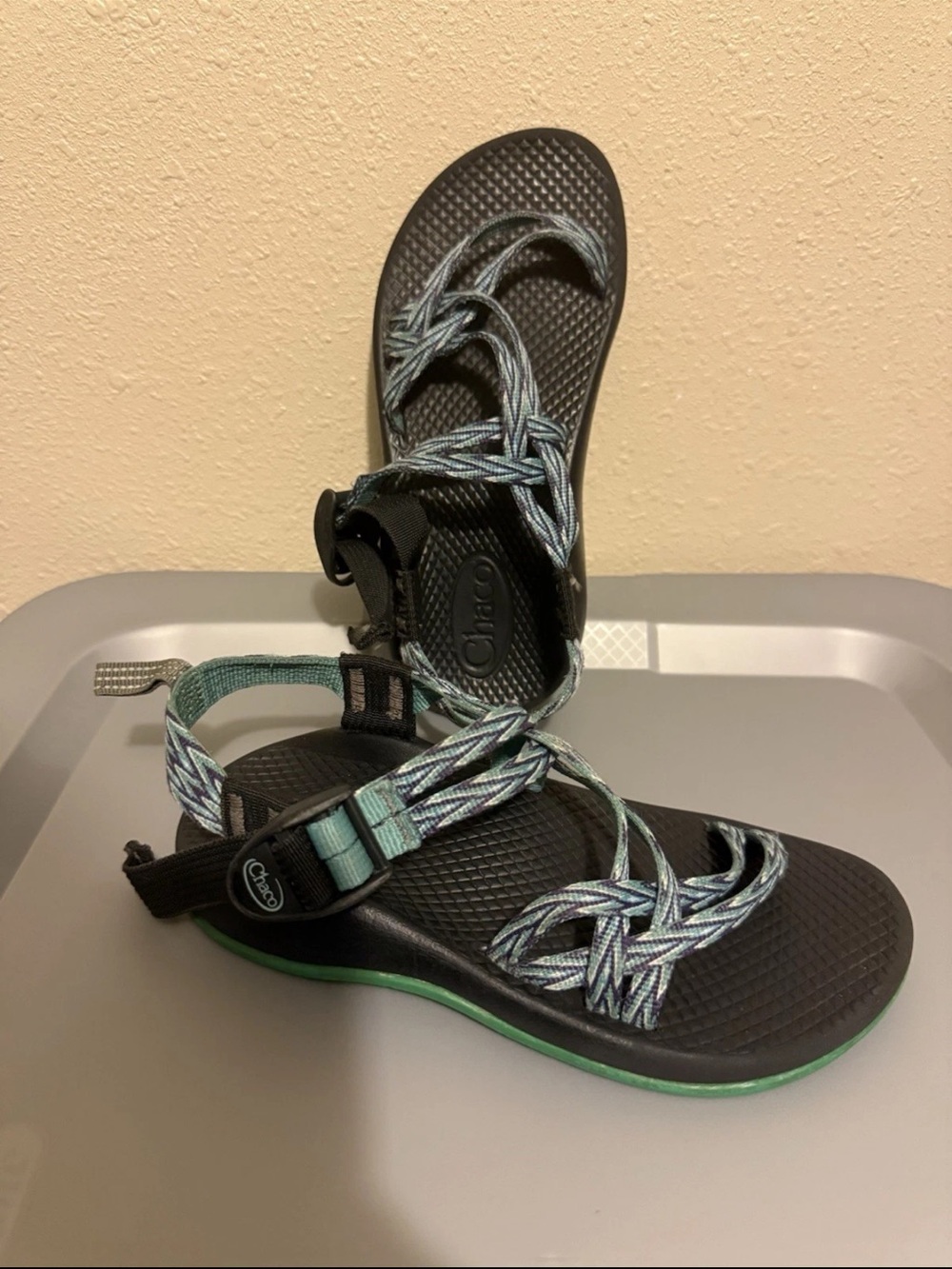 CHACO Teal/Purple Strappy Girls Sandals 2
